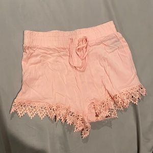 Pink Elastic Shorts
